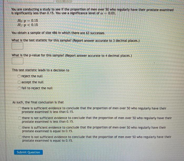 Solved You are conducting a study to see if the proportion | Chegg.com
