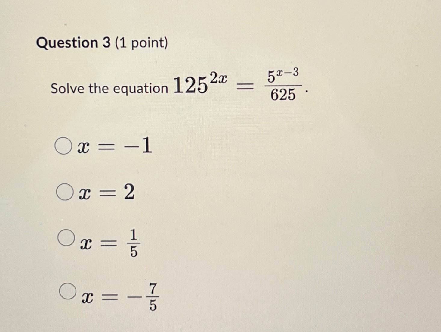 Solved Question 3 1 ﻿point Solve The Equation