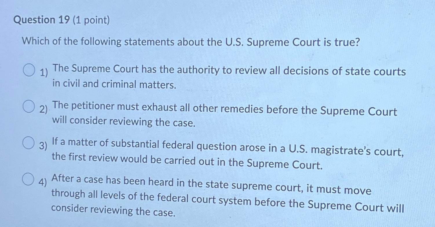 Which statements about the sales supreme court are true