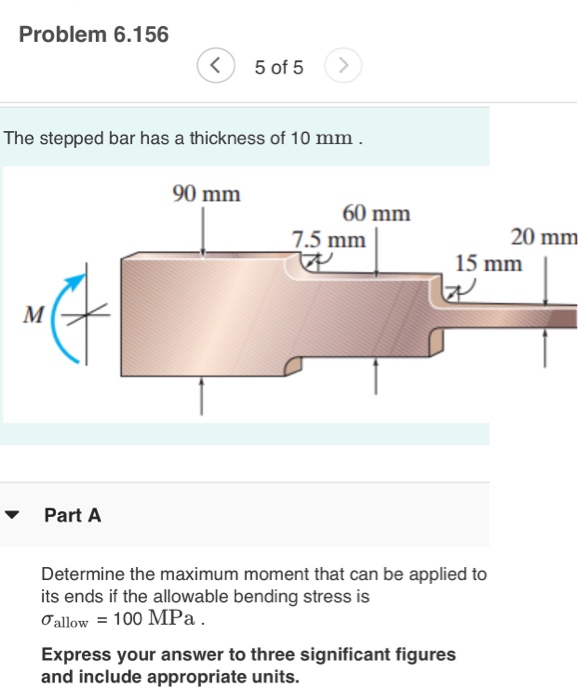 Solved Problem 6.156 5 Of 5 > The Stepped Bar Has A | Chegg.com