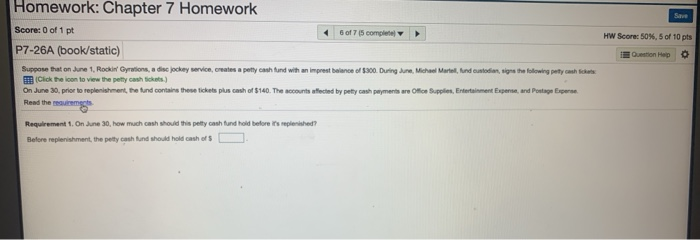 Solved Save Homework: Chapter 7 Homework Score: 0 of 1 pt | Chegg.com