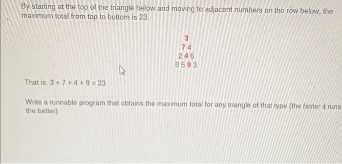 Solved By starting at the top of the triangle below and Chegg