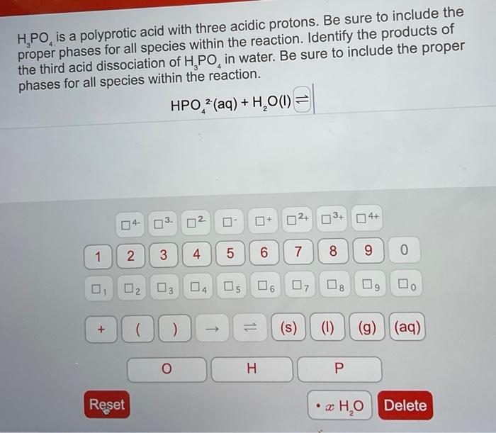 Solved H3PO4 is a polyprotic acid with three acidic protons. | Chegg.com