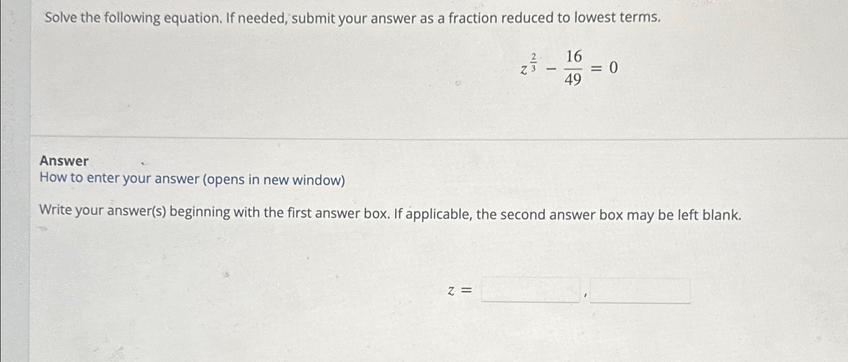 Solved Solve the following equation. If needed, submit your | Chegg.com