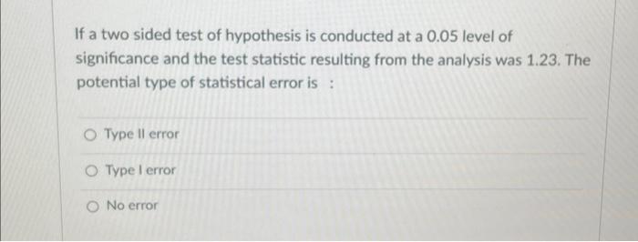 2 sided hypothesis test