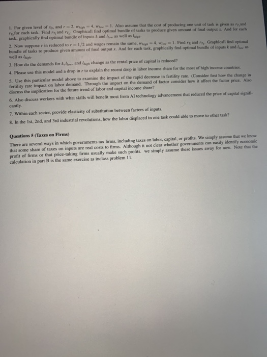 Solved Question 1 (Production Function and Costs) The | Chegg.com