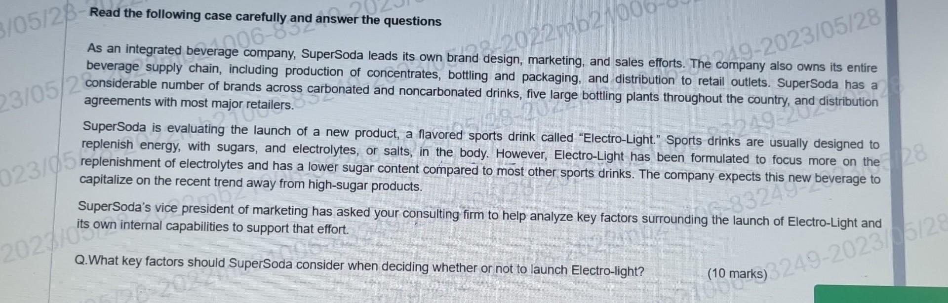 Solved Read the following case carefully and answer the | Chegg.com