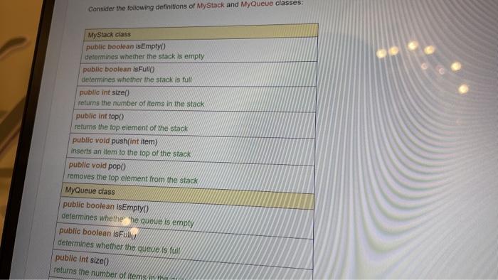 Solved Consider the following definitions of MyStack and | Chegg.com