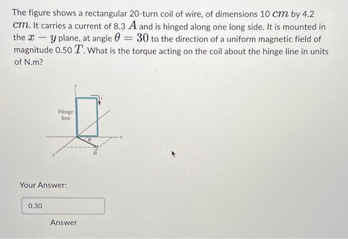 The Figure Shows A Rectangular 20-turn Coil Of Wire, | Chegg.com