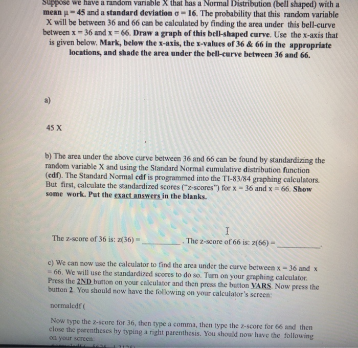 Solved Suppose we have a random variable X that has a Normal | Chegg.com