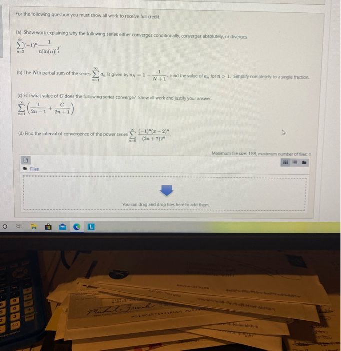 Solved For The Following Question You Must Show All Work To | Chegg.com