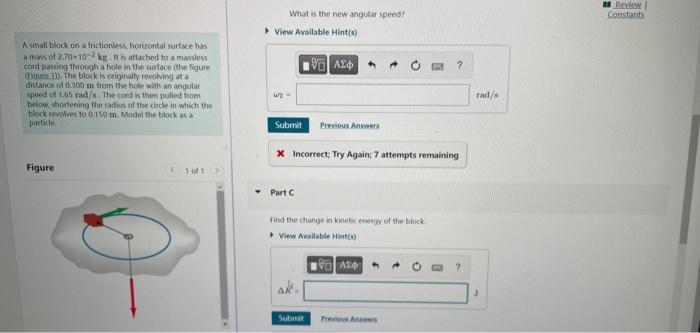 Solved Review Constant What Is The New Angular Speed View Chegg Com   Image