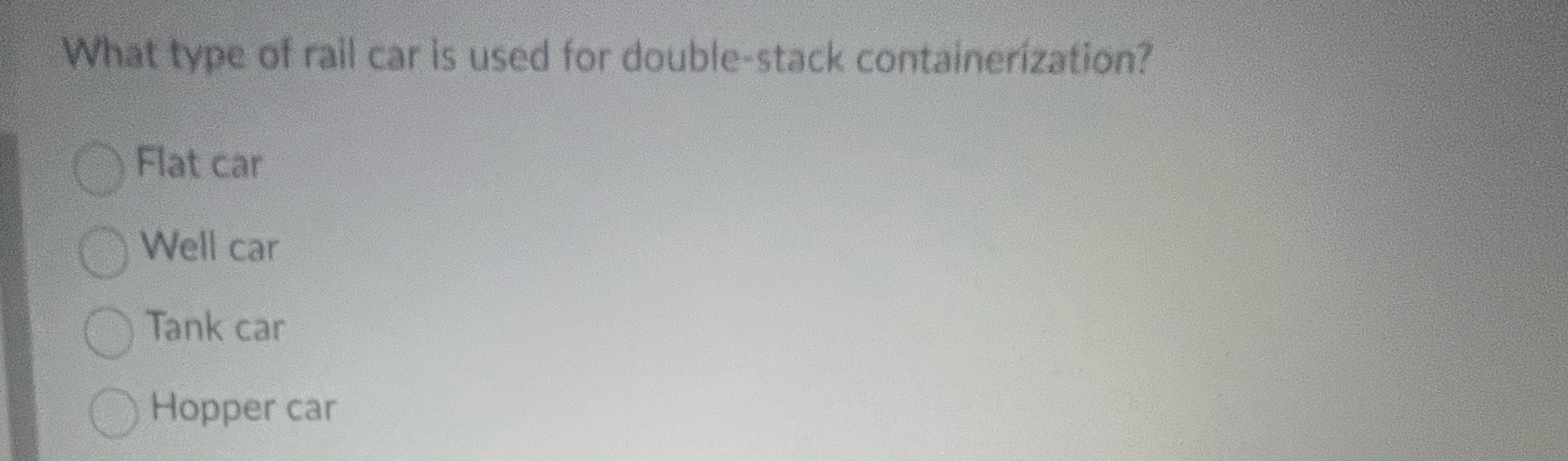 Solved What type of rail car is used for double-stack | Chegg.com