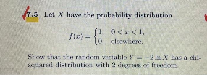 Solved 7.5 Let X have the probability distribution | Chegg.com