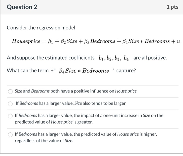Solved Question 1 1 pts Suppose we are trying to model Y as | Chegg.com