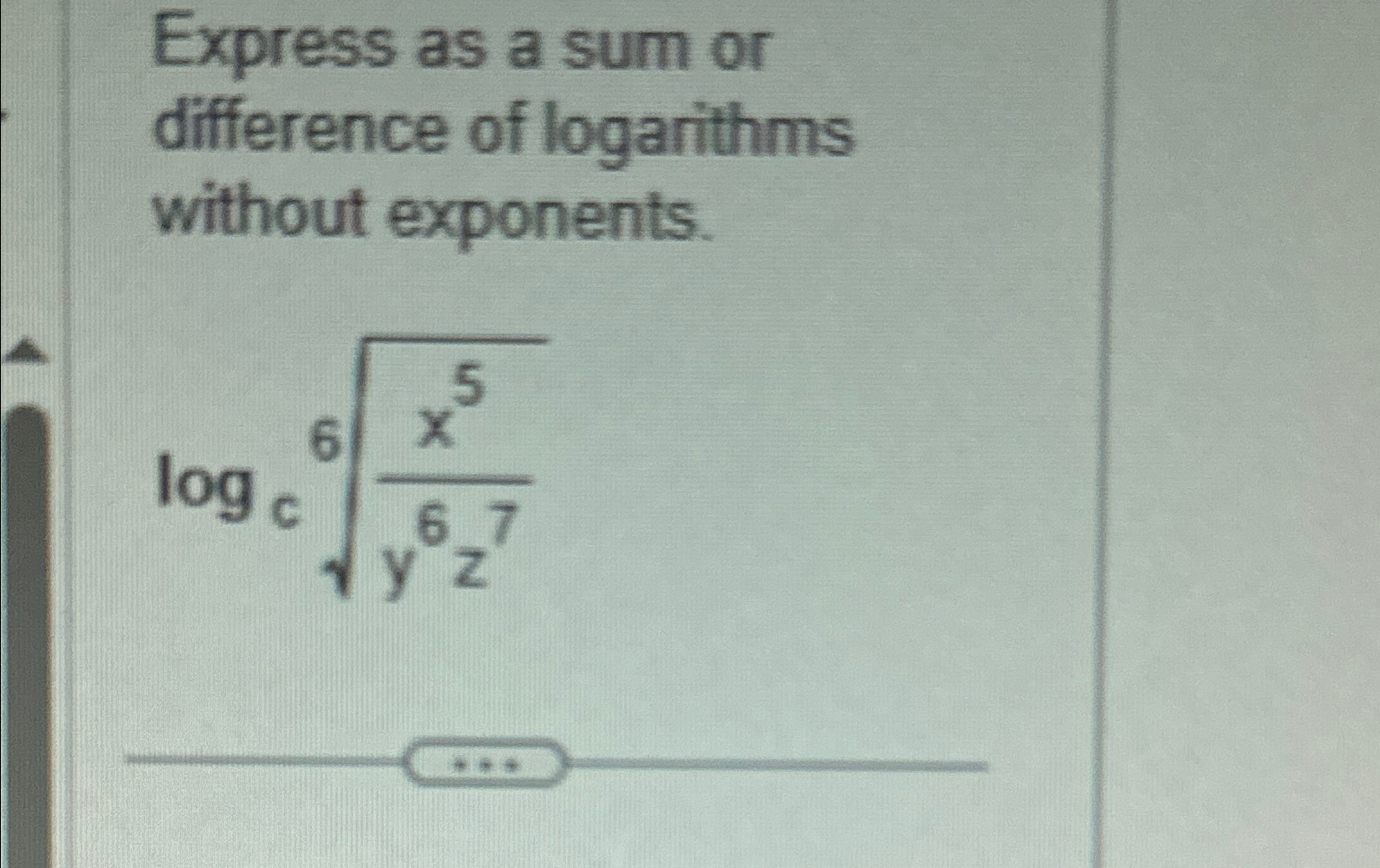 Solved Express as a sum or difference of logarithms without | Chegg.com