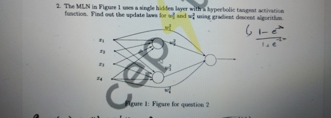 Solved The MLN in Figure 1 ﻿uses a single hidden layer with | Chegg.com