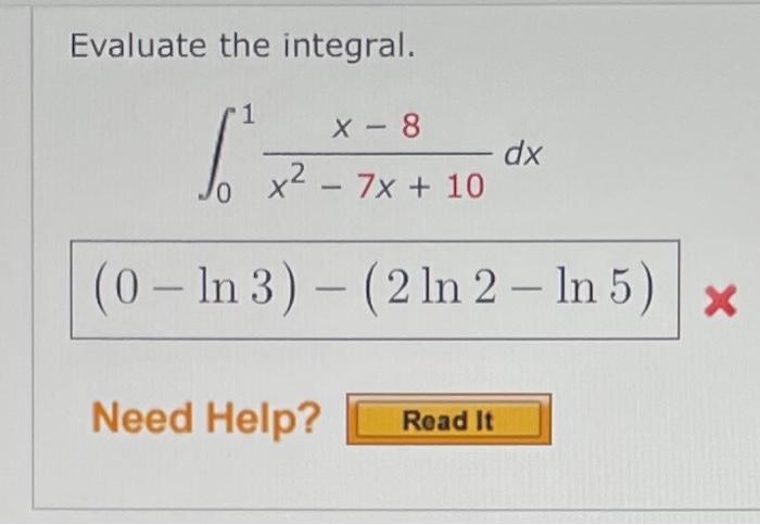 Solved Evaluate The Integral 6880