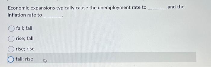 Solved Economic expansions typically cause the unemployment | Chegg.com