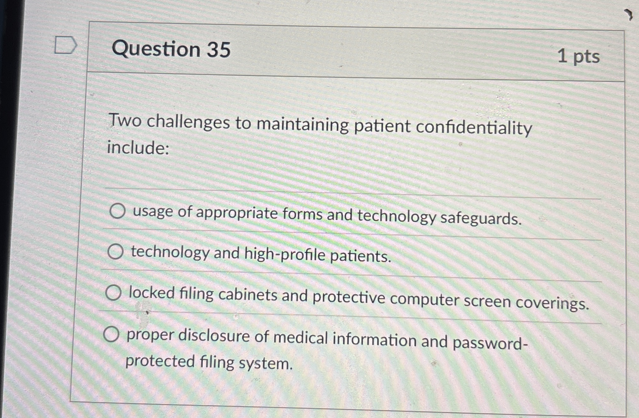 Solved Question 35Two challenges to maintaining patient | Chegg.com