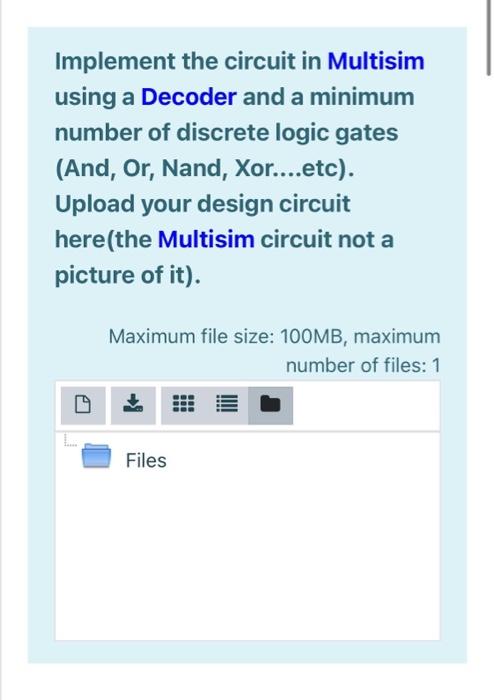 Solved Design a combinational circuit that accepts a | Chegg.com
