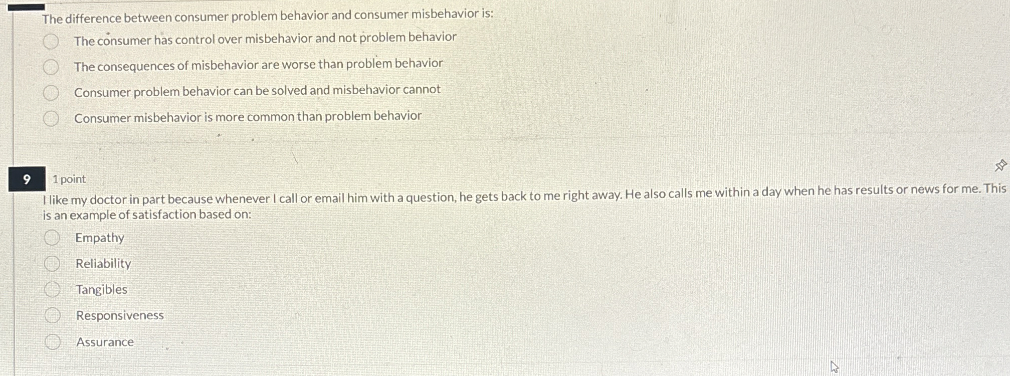 Solved The difference between consumer problem behavior and | Chegg.com