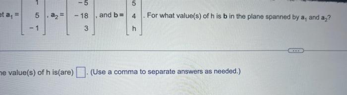 Solved value(s) of h is(are) (Use a comma to separate | Chegg.com