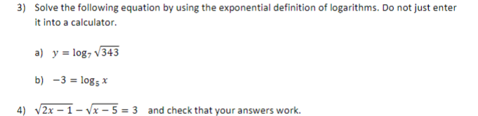 Solved Solve the following equation by using the exponential | Chegg.com
