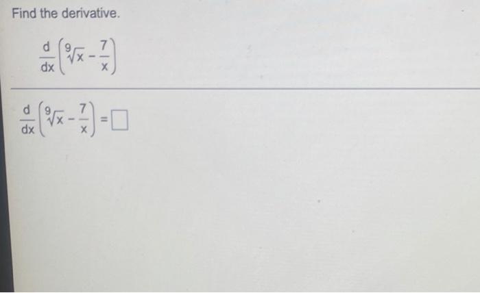 Solved dy Find dx 60 y=- 5 х dy dx 11 Find the derivative. | Chegg.com