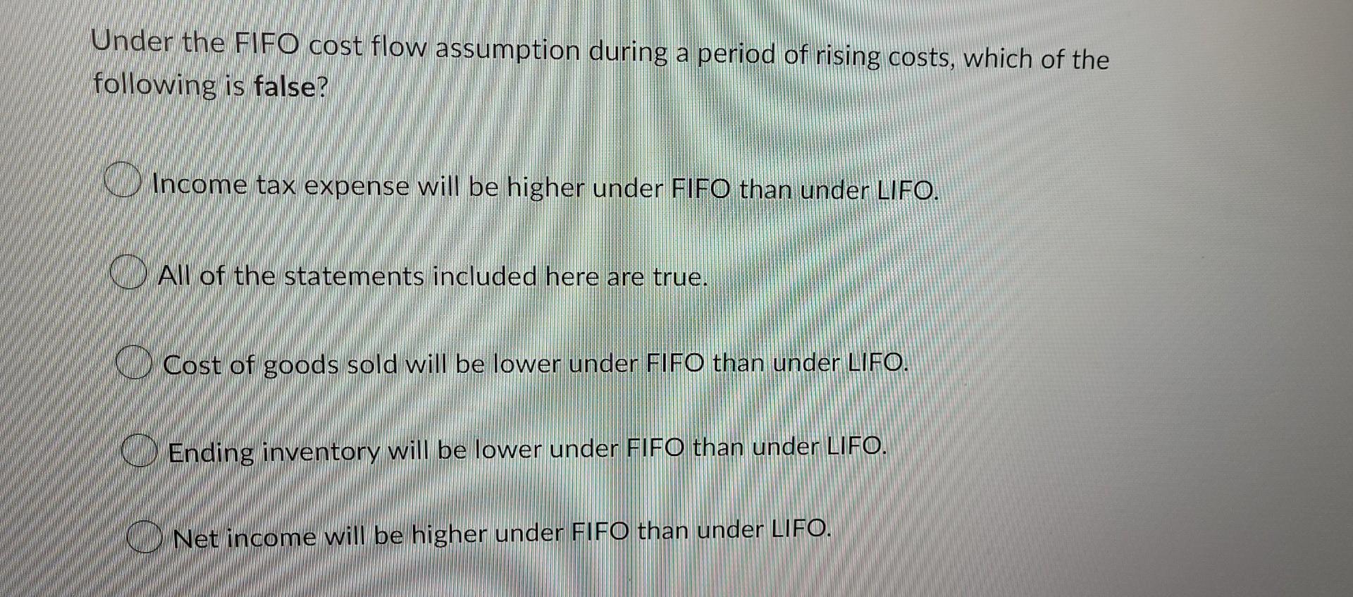 Solved Under the FIFO cost flow assumption during a period
