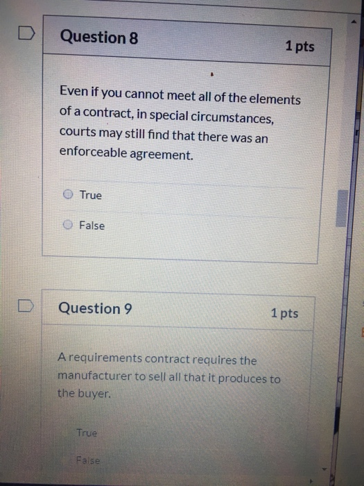 Solved Question 8 1 pts Even if you cannot meet all of the | Chegg.com