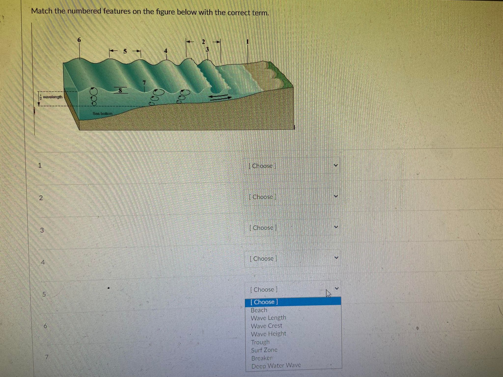 Solved Match the numbered features on the figure below with | Chegg.com