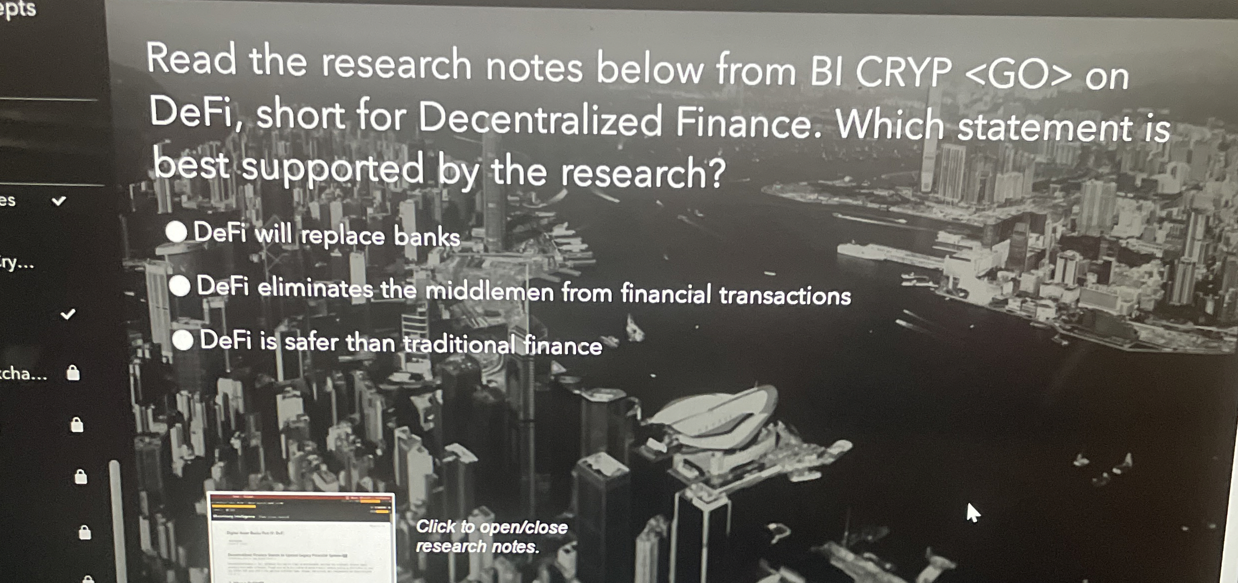 Solved Read the research notes below from BI CRYP on DeFi, | Chegg.com