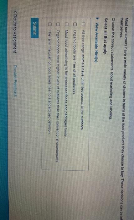 Solved yes, the may clude hormones, toties, herbicides, | Chegg.com