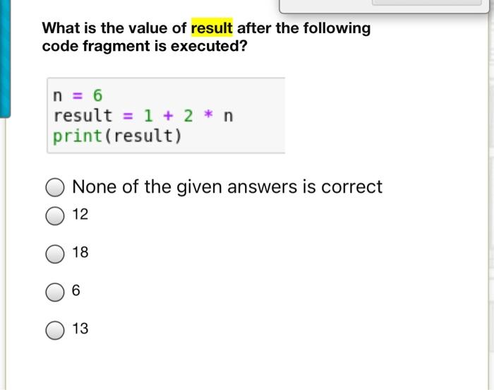 Solved What is the expected outcome of the following Python | Chegg.com
