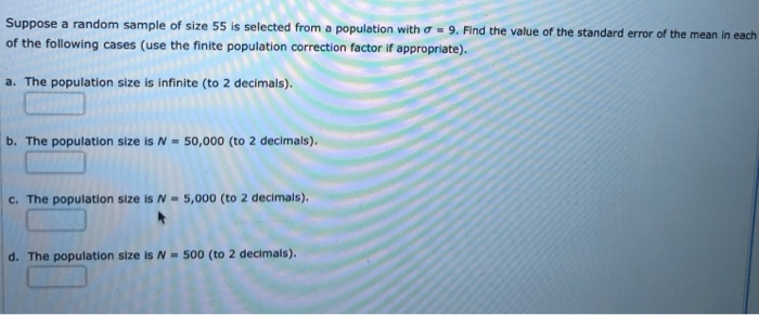 Solved Suppose A Random Sample Of Size 55 Is Selected From A