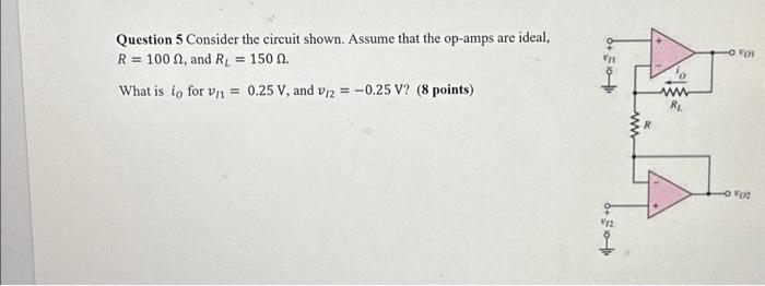 Solved Question 5 Consider The Circuit Shown. Assume That | Chegg.com