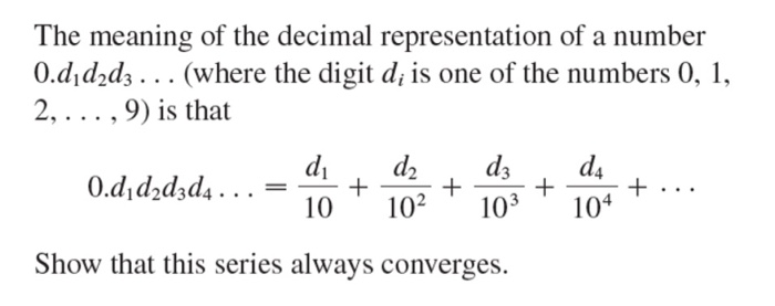 Solved The meaning of the decimal representation of a number | Chegg.com