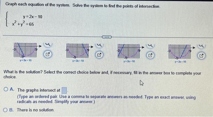 Solved Graph each equation of the system. Solve the system | Chegg.com