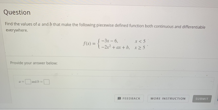 Solved Question Find The Values Of A And B That Make The | Chegg.com