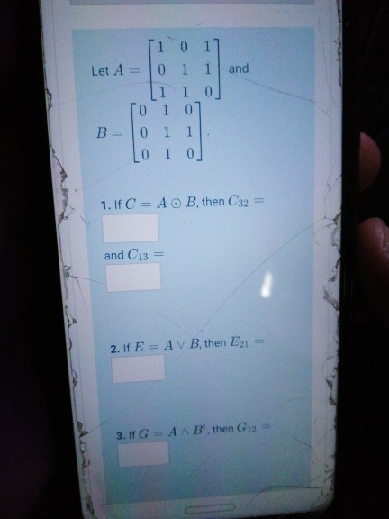 Solved And 0 1 Let A 0 1 1 1 0 го 0 B 0 1 1 0 1 0 1 If C Chegg Solved And 0 1 Let A 0 1 1 1 0 го 0 B 0 1 1 0 1 0 1 If C Chegg