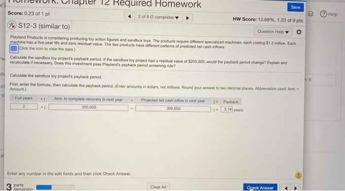 Solved Homework: Chapter 12 Required Homework Save Score: 0 | Chegg.com