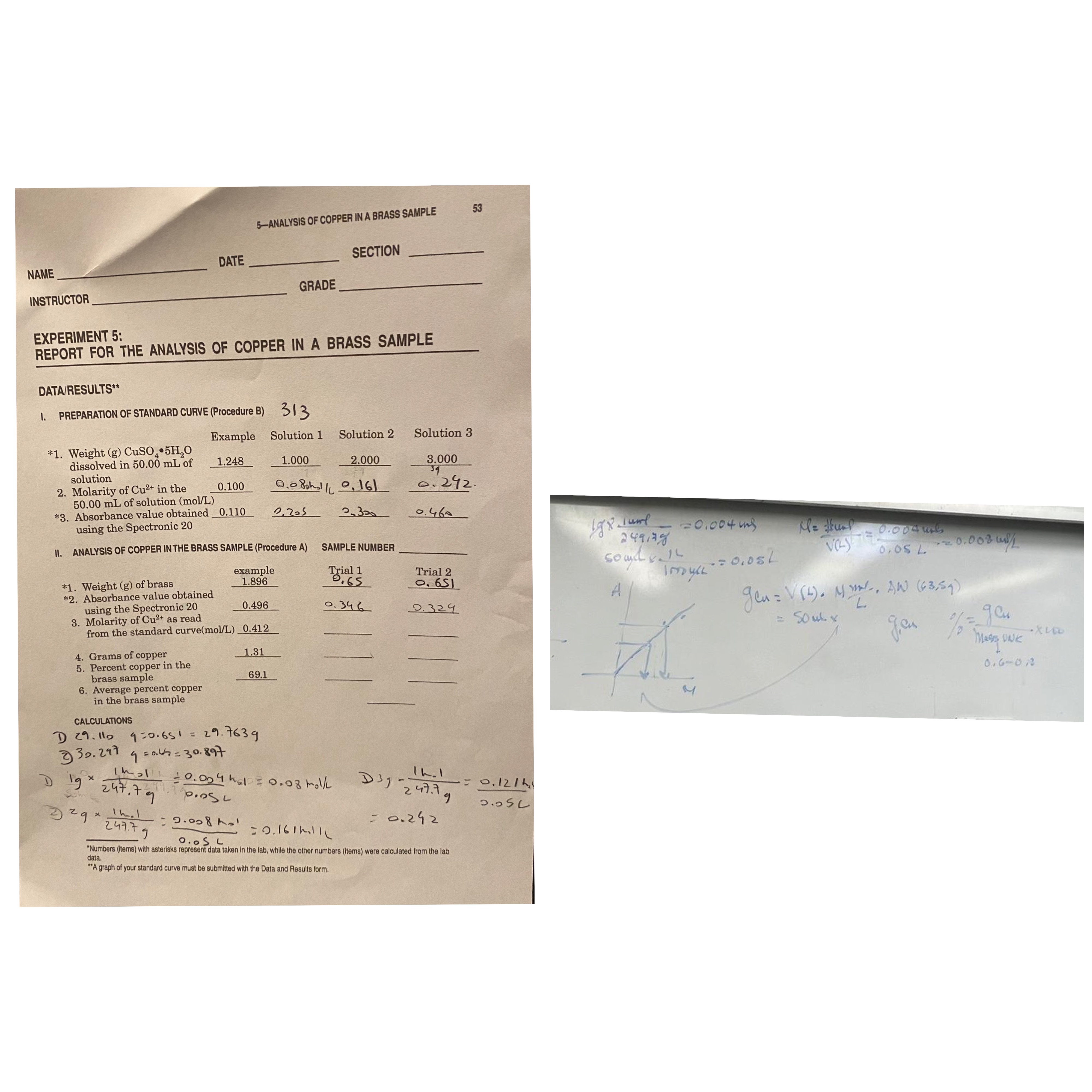 Solved 3. ﻿Molarity of Cu?* ﻿as readfrom the standard | Chegg.com