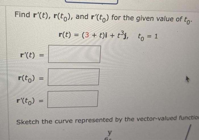 Solved Find r′(t),r(t0), and r′(t0) for the given value of | Chegg.com
