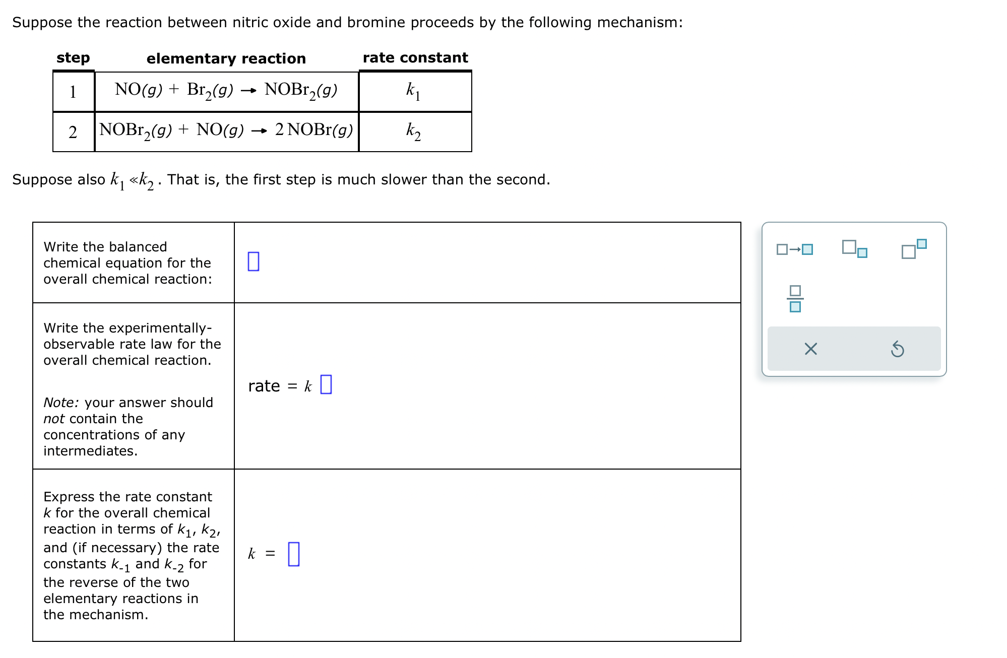 Solved Suppose the reaction between nitric oxide and bromine