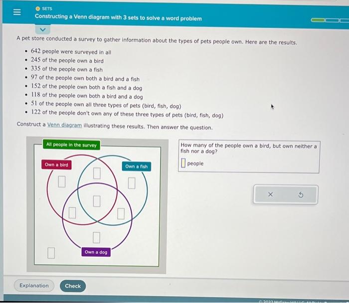 Solved A pet store conducted a survey to gather information | Chegg.com