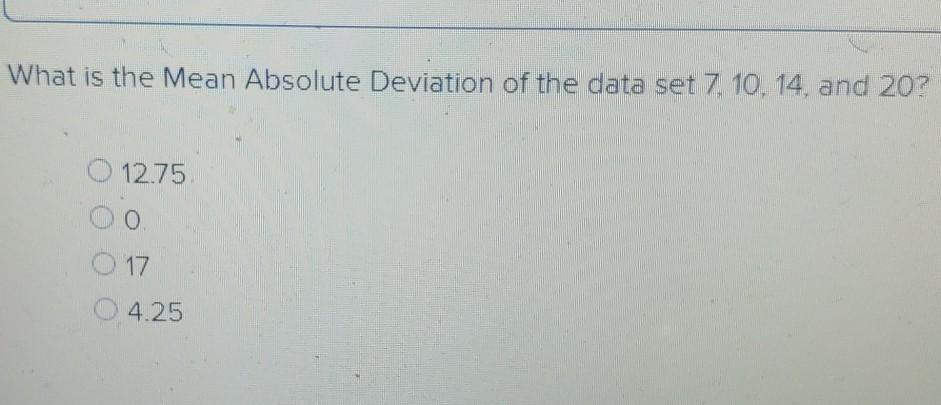Solved What is the Mean Absolute Deviation of the data set | Chegg.com