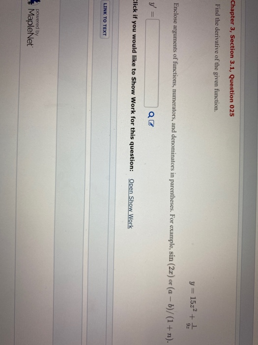 Solved Chapter 3, Section 3.1, Question 025 Find the | Chegg.com
