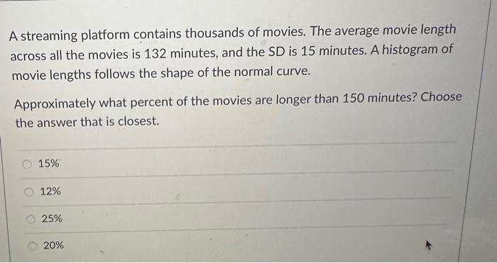 Solved A streaming platform contains thousands of movies. Chegg