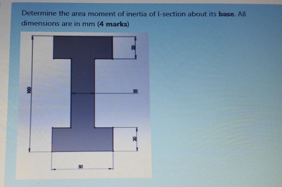 Solved Determine the area moment of inertia of lsection
